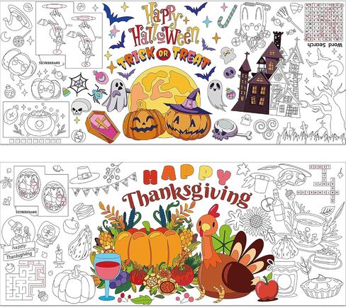 WOPAZOM 2PCS Giant Coloring Poster, 72X31 Happy Birthday Drawing Paper Coloring Tablecloth,Kids Art Crafts Coloring Mat for School Parties Special Events Decoration in Saudi Arabia