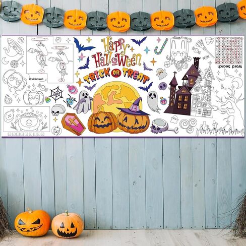 WOPAZOM 2PCS Giant Coloring Poster, 72X31 Happy Birthday Drawing Paper Coloring Tablecloth,Kids Art Crafts Coloring Mat for School Parties Special Events Decoration in Saudi Arabia