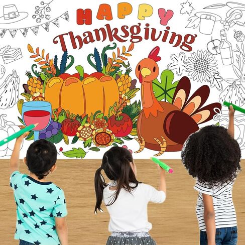 WOPAZOM 2PCS Giant Coloring Poster, 72X31 Happy Birthday Drawing Paper Coloring Tablecloth,Kids Art Crafts Coloring Mat for School Parties Special Events Decoration in Saudi Arabia