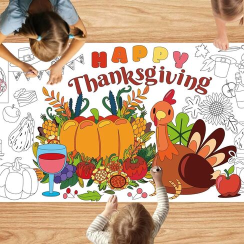 WOPAZOM 2PCS Giant Coloring Poster, 72X31 Happy Birthday Drawing Paper Coloring Tablecloth,Kids Art Crafts Coloring Mat for School Parties Special Events Decoration in Saudi Arabia