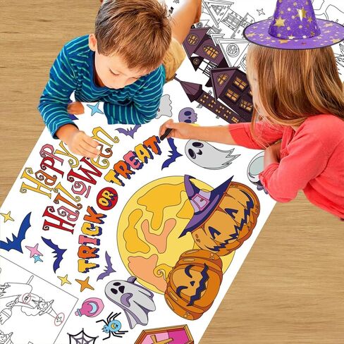 WOPAZOM 2PCS Giant Coloring Poster, 72X31 Happy Birthday Drawing Paper Coloring Tablecloth,Kids Art Crafts Coloring Mat for School Parties Special Events Decoration in Saudi Arabia