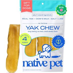 Native Pet Yak Cheese Himalayan Dog Chews - Long Lasting Dental Sticks for Small Breeds– 100% All Natural Himalayan Yak Chews for Small Dogs – Cheese Bone for Aggressive Chewers - 15 Per Pack