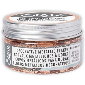 Sizzix ، Rose Gold Effectz Metallic Flakes 664565 ، رقائق التذهيب الزخرفية ، 0.8G ، حجم واحد