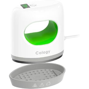 Calogy Super Mini Heat Press Machine, Max 410℉ & 4 Heating Setting with LED Display, Mini Iron for Crafting with Precision Tip, Easy for Small Objects Like Shoes, Stuffed Animals, Hats(White Green)