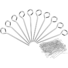 PATIKIL 500PCS 304 الفولاذ المقاوم للصدأ المجوهرات دبابيس العين 18 ملم 22 مقياس الفضة دبابيس العين المفتوحة للمجوهرات صنع أقراط الحرف اليدوية DIY أقراط