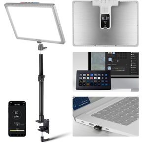 NEEWER GL1C RGB 15.5 بوصة ضوء مفتاح، 48W Edge Lit Soft LED لوحة فيديو تدفق إضاءة الألعاب مع 2.4G PC/Mac iOS/Android APP/WiFi/Stream Deck Control، شريط اللمس، 2900K-7000K، مزامنة الموسيقى، 18 مشهدًا