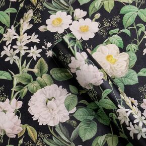 WRAPAHOLIC Kraft Hydrangea Floral Wrapping Paper Roll - Mini Roll - 17 Inch x 16.5 Feet - Hydrangea Flower Wrapping Paper for Wedding, Birthday, Bridal Shower, Tea Party