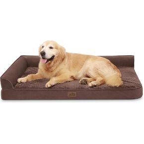 Orthopedic Dog Bed for Large Dogs, Washable Dog Sofa Beds Large, Supportive Foam Pet Couch Bed with Removable Washable Cover, Waterproof Lining and Nonskid Bottom, Grey(L, 42" L x 30" W x 7.5" Th)