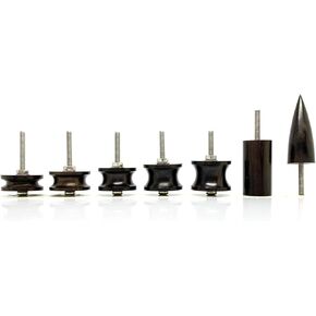 10 Stlye Black Ebony Wood Leather Burnisher Pointed Tip, Leather Slicker Burnishing Tool, Edge Burnisher Creaser Electric Polished Head DIY Leather Tools