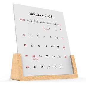 2025 2006 Retro Desktop Calendar Tabletop Decoration التقويم Walendar Wood مع أقواس حديدية مناسبة لمنزل أعمال المكاتب (Walnut الأسود)