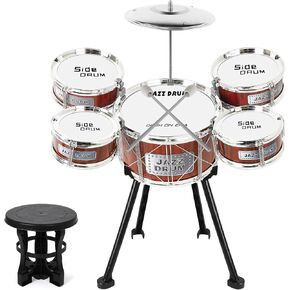 M SANMERSEN Kids Drum Set Jazz Drum Kit 8 Piece for Toddler Educational Percussion Musical Instruments Drum Toy Playset Xmas Gift for Boys Girls - Blue