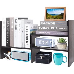 ShellKingdom Desk Shelf Organizer, Desktop Shelves, Adjustable Desktop Corner Shelf, Bookshelf Storage Rack and Cubicle Decor for Desk, Tabletop, School, Office, Dorm Desk Organizer - White