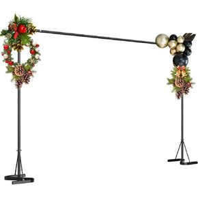 HAITRAL 10x7 FT Backdrop Banner Stand,Square Wedding Arch Balloon Metal Frame,Heavy Duty Background Stand Kit,Adjustable Photo Backdrop Stand for for Parties Birthday Video Studio - Gold