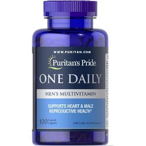 Puritans Pride One Daily Mens Multivitamin Caplets, 100 Count