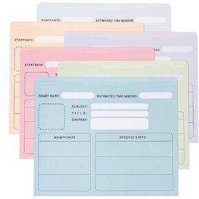 6 Pack Colored File Jackets Letter Size No Expansion Pocket Folder for Office Home School with Reinforced Straight-Cut Tab, Calendar Design