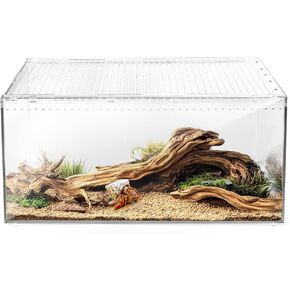 Reptile Terrarium Reptile Tank,Versatile Reptile Enclosure for Gecko Tank,Lizard Cage,Spider Enclosure,Hermit Crab Tank,Tarantula Cribs and More,Perfect Aquarium for Frogs,Snails,Insects,Small Pets