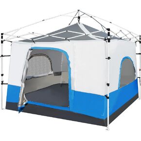 REDCAMP 10' x 10' Camping Cube Tent Portable Pop Up Canopy, Converts Straight Leg Canopy into Camping Inner Tent Square Tent with Dog Hole and Full Floor (Canopy Frame/Shelter NOT Included), Blue