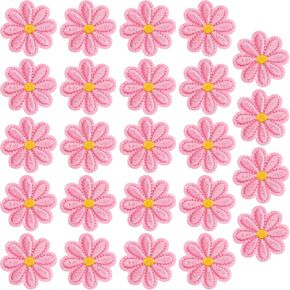 24pcs Flower Iron on Patches, Cute Daisy Flower Patch for Clothes, Sew on Embroidered Applique Patch, Sewing Floral Patches for Clothes Jeans Jackets Bags - 8 Colors (4x4cm) in Kuwait