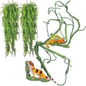 kathson Reptile Plant Succulent,Artificial Plants Aquarium &Terrarium Accessories for Bearded Dragon Crested Leopard Gecko Lizard Chameleon Tortoise Betta Fish Hermit Crab in Kuwait