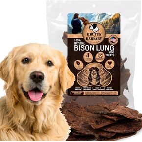 BRUTUS & BARNABY Beef Lung Bites for Dogs - 100% Single Ingredient Dog Treat Made in USA - Protein Packed, Crunchy, Healthy Dog Treats - Grain Free, Rawhide Free, No Additives
