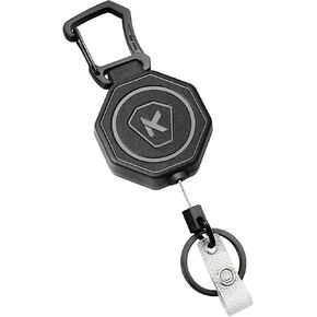 2 Pack Heavy Duty Retractable Keychain Clip Carabiner Badge Reel Retractable Badge Holder Key Reel with 31.1" Retractable Cord, 9oz
