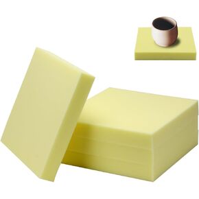 KVMORZE Pottery Foam Table Runner, 15.7" Square Pottery Foam Mat, Pottery Foam Pad for Pottery Molds Pressing, Large Sponge Pottery Mould Tools for Painting, Glazing, Crafts, Clay, 4 Pack