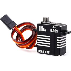 Micro 11KG 0.06S Digital Coreless HV Programmable Servo, 8.4V, 180/270/360 Degree, Metal Gear, for RC Cars (180 Degree)