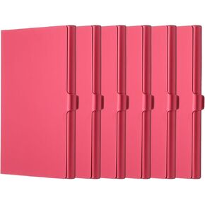 uxcell 6pcs Business Card Holder for Desk, Aluminum Alloy Business Name Card Organizer Desktop Card Rack Display Stand for Office Exhibition Meeting Home, Pink