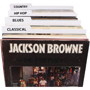 30 pcs Vinyl Record Dividers 12.9 Inches White Double-Side Plastic Record Organizer for Album Crate and Vinyl DVD Record Organization, Reusable Index Card Dividers
