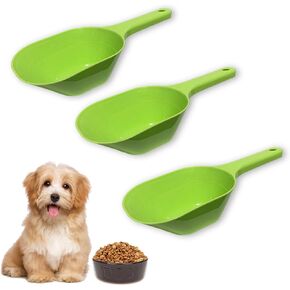 3PCS Dog Food Scoop, 1 Cup Plastic Pet Food Scoop With Measuring Lines for Dogs Cats Birds and Rabbits (Green, White, Dark Gray) in Kuwait