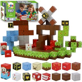 TOY Life Magnetic Blocks, 108 Pcs Build Mine World Magnet Building Blocks Set for Kids Age 3+ Year Old Boys Girls, STEM Montessori Sensory Learning Toys Creative Game for Toddler Gifts