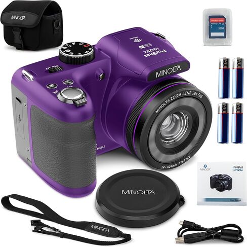 Minolta MN26Z ProShot 20MP Camera, 26X Optical Zoom, 1080p Video (Purple) in Saudi Arabia