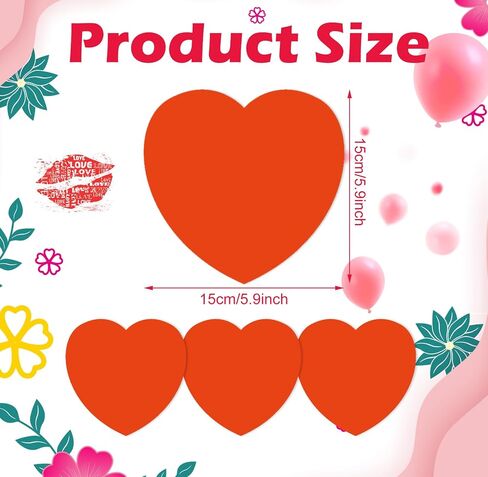 Qilery 100 Pcs 6 Inch Large Heart Cutouts with 2 Pcs Marker Pens Valentine's Day Paper Cutouts Heart Bulletin Board Decoration for Kids Classroom Craft Projects(Pink, White, Red) in Kuwait