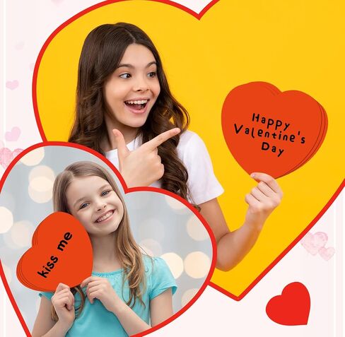 Qilery 100 Pcs 6 Inch Large Heart Cutouts with 2 Pcs Marker Pens Valentine's Day Paper Cutouts Heart Bulletin Board Decoration for Kids Classroom Craft Projects(Pink, White, Red) in Kuwait