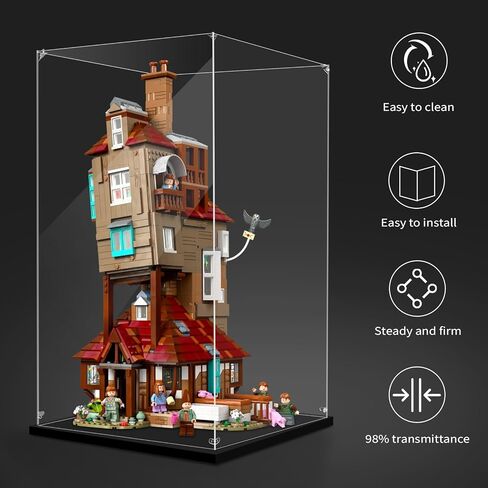 Acrylic Display Case for Lego 76417 Gringotts Wizarding Bank – Collectors' Edition, 17.71x15.74x31.49inches (45x40x80cm), Protect Your Collectibles from Dust with a Clear Showcase in Kuwait