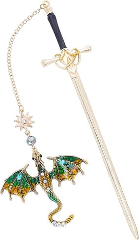 Fantasy Fourth Wing Bookmark - Sward Dragon Book Mark for Men Vintage Tassel Metal Pendant Antique Silver Blue Book Marker Reading Gifts Birthday Teacher Friends Thanks Christmas Present in Kuwait