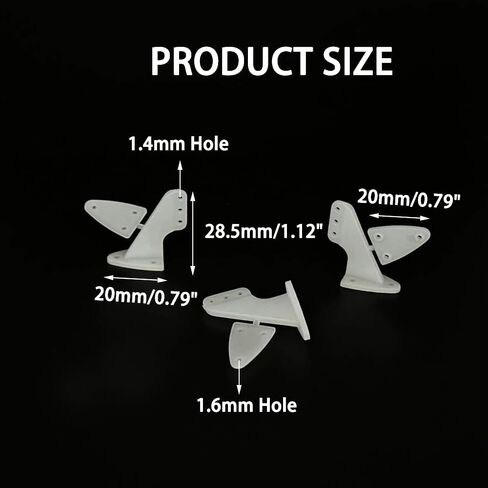 10PCS RC Airplane Plastic Lock On Control Horns Micro Control Horn for RC Plane Aircraft Helicopter DIY Model Plane Parts (13.5x16mm White) in Kuwait