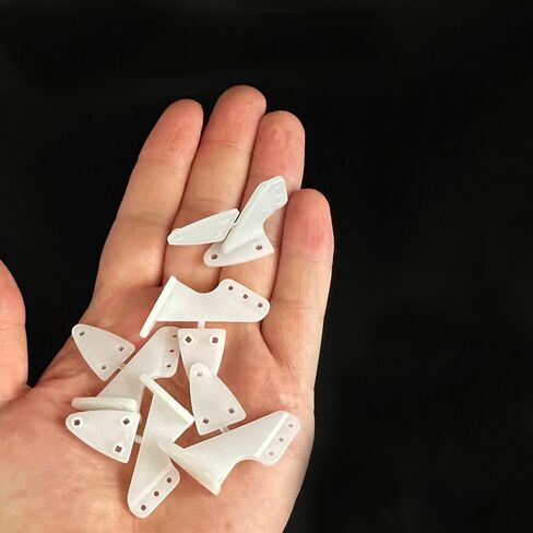 10PCS RC Airplane Plastic Lock On Control Horns Micro Control Horn for RC Plane Aircraft Helicopter DIY Model Plane Parts (13.5x16mm White) in Kuwait