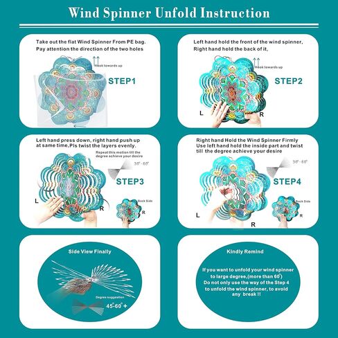 FONMY Wind Spinner 3D Stainless Steel Christmas Decoration Room Decor Indoor/Outdoor Garden Decoration Hanging Ornaments Kinetic Yard Art Decorations 12 inches Pink Flower Mandala Wind Spinners in Kuwait