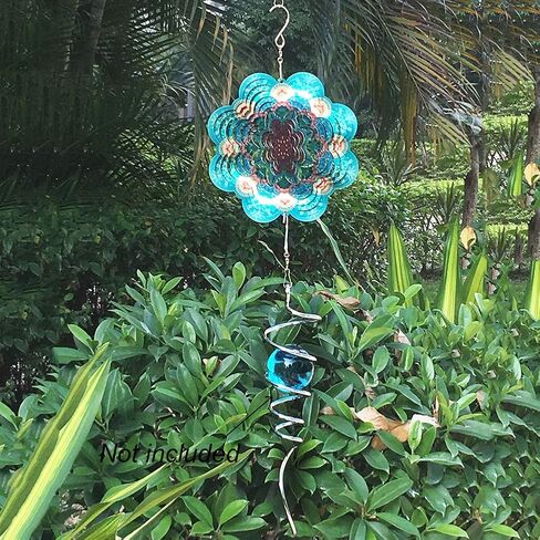 FONMY Wind Spinner 3D Stainless Steel Christmas Decoration Room Decor Indoor/Outdoor Garden Decoration Hanging Ornaments Kinetic Yard Art Decorations 12 inches Pink Flower Mandala Wind Spinners in Kuwait