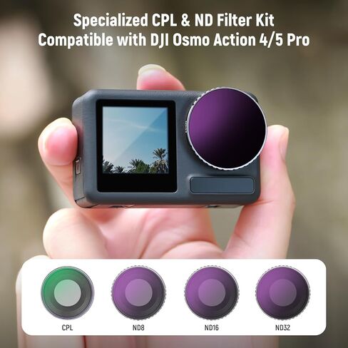 NEEWER ND Filter Set Compatible with DJI Osmo Action 4, 6 Pack ND8 ND16 ND32 ND64 ND1000 CPL+Neutral Density Filter Kit Action Camera Accessories, Multi Coated HD Optical Glass/Aluminum Frame in Kuwait