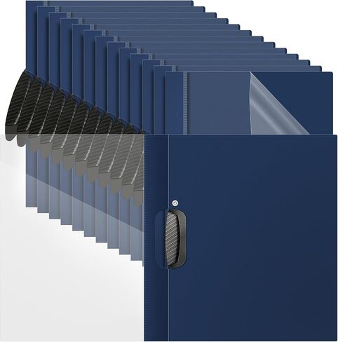 Teling 48 Pcs Clear Report Covers with Clip Plastic Presentation Covers 9.4 x 11.8 Inches Presentation Folders Paper Binder for Classroom Business Files Document School Office (Black) in Saudi Arabia