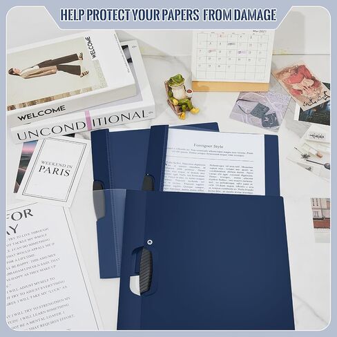 Teling 48 Pcs Clear Report Covers with Clip Plastic Presentation Covers 9.4 x 11.8 Inches Presentation Folders Paper Binder for Classroom Business Files Document School Office (Black) in Saudi Arabia