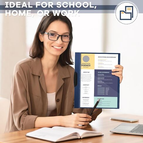 Teling 48 Pcs Clear Report Covers with Clip Plastic Presentation Covers 9.4 x 11.8 Inches Presentation Folders Paper Binder for Classroom Business Files Document School Office (Black) in Saudi Arabia