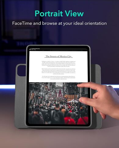 ESR for iPad Pro 13 Inch Case M4(2024), iPad Pro 13 Rotating Case with Removable Magnetic Cover, Adjustable Portrait/Landscape Stand with Raised Screen View, 9 Standing Angles, Shift Series, Black in Saudi Arabia