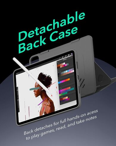 ESR for iPad Pro 13 Inch Case M4(2024), iPad Pro 13 Rotating Case with Removable Magnetic Cover, Adjustable Portrait/Landscape Stand with Raised Screen View, 9 Standing Angles, Shift Series, Black in Saudi Arabia