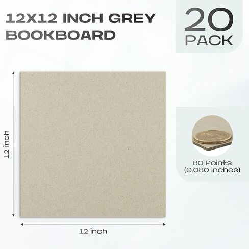 Frametory, Pack of 20 Heavy Duty Chipboard sheets, 10x12.5 inch Black Bookboards, 80PT(0.08") Thick Paperboard for Bookbinding, Covers, Art Bases, Boxes and Packaging in Kuwait