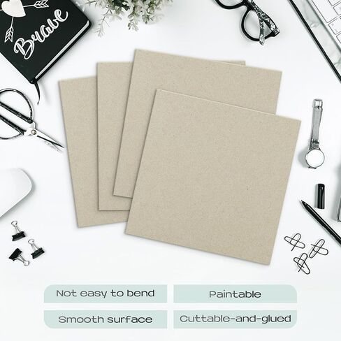 Frametory, Pack of 20 Heavy Duty Chipboard sheets, 10x12.5 inch Black Bookboards, 80PT(0.08") Thick Paperboard for Bookbinding, Covers, Art Bases, Boxes and Packaging in Kuwait