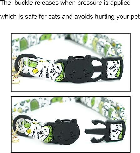 Halloween Cat Collar-2 Pack Holiday Cat Collars Ghost Cat Collar Breakaway with Kitten and Bell Pendant Safety Buckle Pet Collar Cute Cotton Collar for Cats Gift and Small Pets in Kuwait