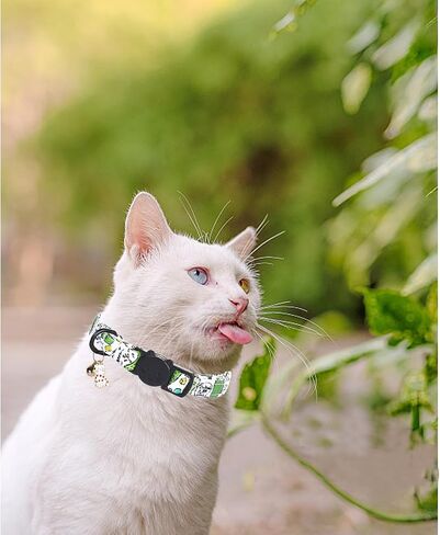 Halloween Cat Collar-2 Pack Holiday Cat Collars Ghost Cat Collar Breakaway with Kitten and Bell Pendant Safety Buckle Pet Collar Cute Cotton Collar for Cats Gift and Small Pets in Kuwait